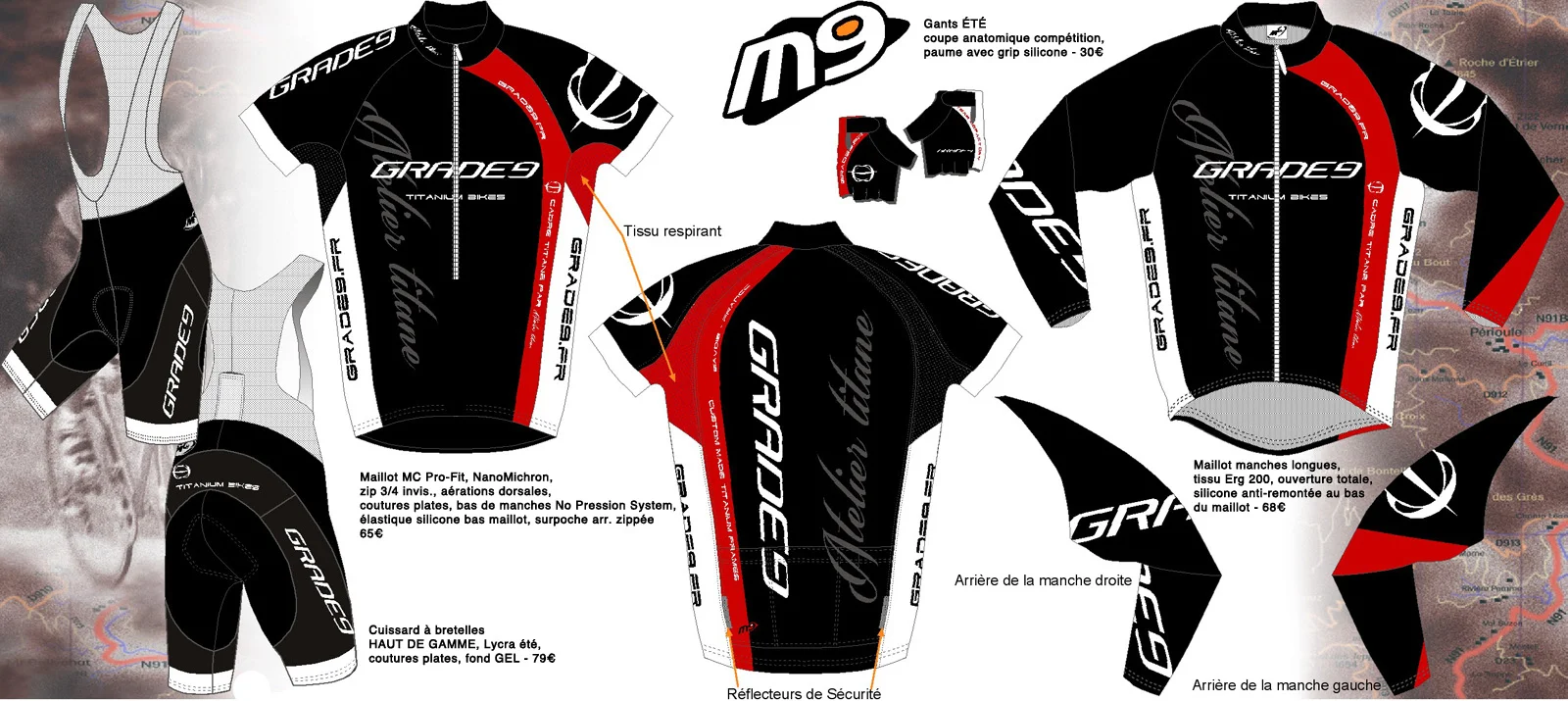 Maillots et cuissard Grade9